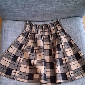 Primark Pink and Cream Pleated A-Line Skirt